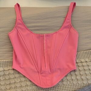SHEIN Pink Corset-Inspired Top
